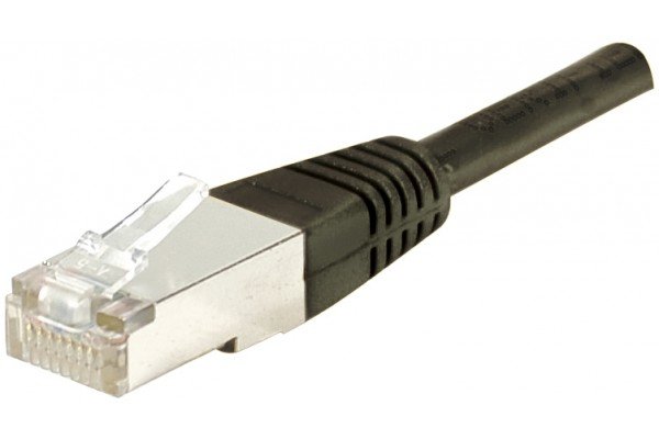 Cordon RJ45 catégorie 6A F/UTP noir - 0,15 m