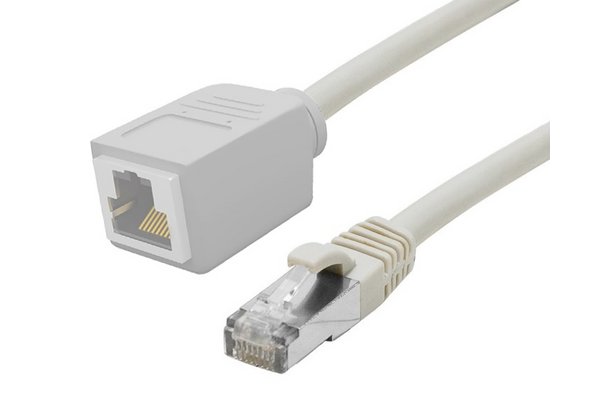 Rallonge cordon RJ45 catégorie 6A S/FTP LS0H snagless gris - 1 m