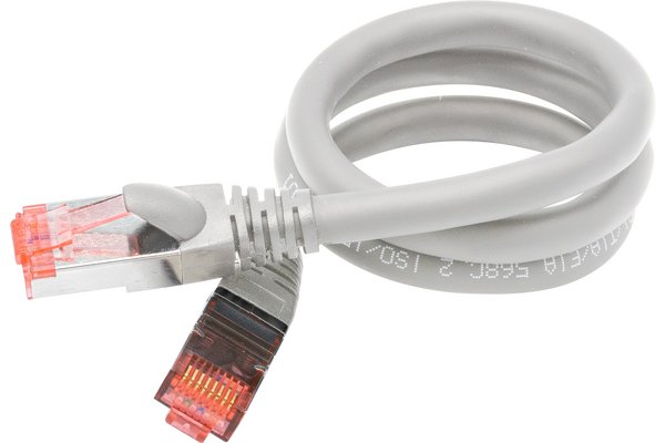 Cordon RJ45 catégorie 6A U/FTP ultra flexible gris - 2 m