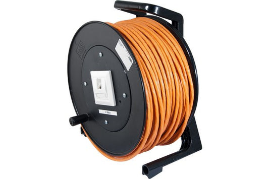 Cordon RJ45 catégorie 6A S/FTP LS0H orange - sur enrouleur 90 m