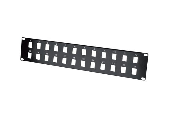 Panneau de brassage 19" 2U 24 ports UTP keystone