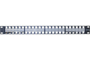 Panneau 19" 1U 48 ports STP keystone avec support câbles