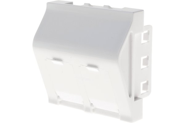 Plastron 45x45 incliné 30° pour 2 ports RJ45 keystone