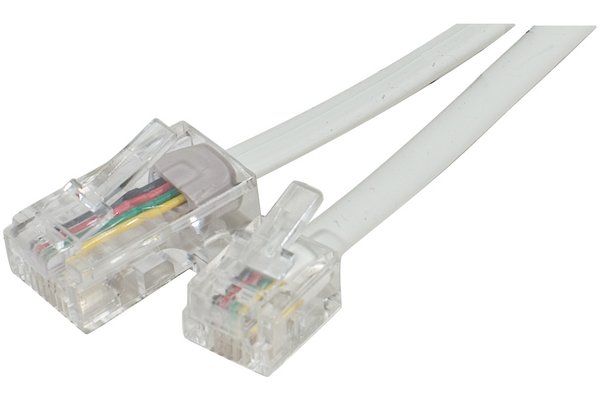 CORDON TEL RJ11 / RJ45 2 m 2:3  3:4  4:5  5:6 BLANC