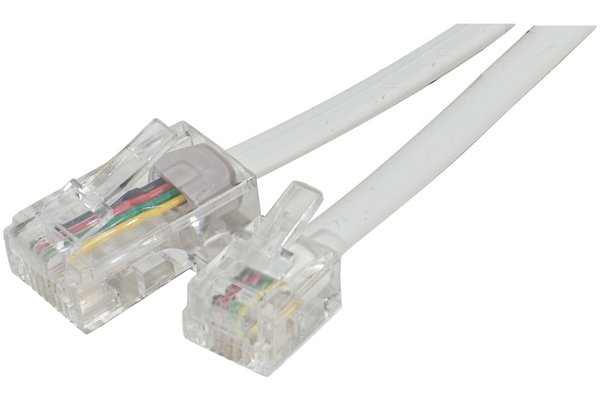 CORDON TEL RJ11 / RJ45 3 m 2:3  3:4  4:5  5:6 BLANC
