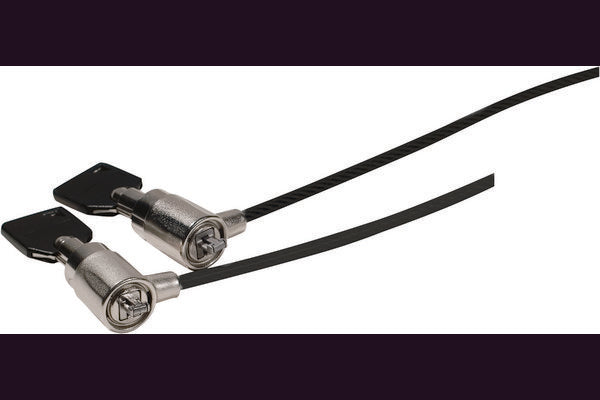 Câble en acier avec 2 antivols à clé K-Lock pour verrouiller deux appareils