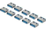 Lot de 10 bouchon-cadenas USB type A Codage bleu