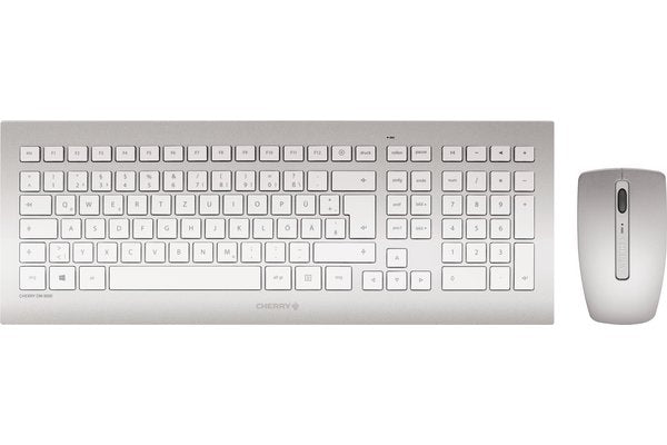 CHERRY Pack clavier & souris DW 8000 Sans fil Argent/Blanc