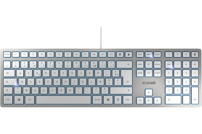CHERRY Clavier KC 6000 SLIM USB argent/blanc