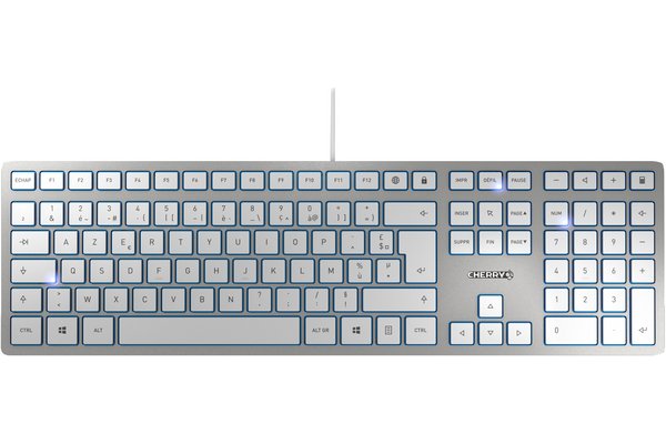 CHERRY Clavier KC 6000 SLIM USB argent/blanc