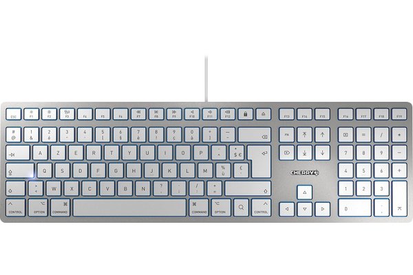 CHERRY Clavier KC 6000 SLIM FOR MAC USB argent/blanc