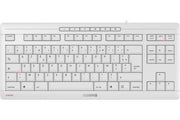 CHERRY Clavier Stream Keyboard TKL compact USB blanc grisé