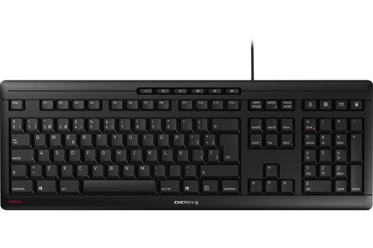 CHERRY Clavier STREAM KEYBOARD USB noir QWERTY (ES)