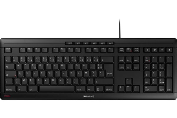 CHERRY Clavier STREAM KEYBOARD USB noir AZERTY (FR)