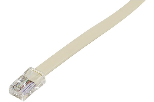 Cordon téléphonique RJ45 / RJ45 ivoire - 2 m