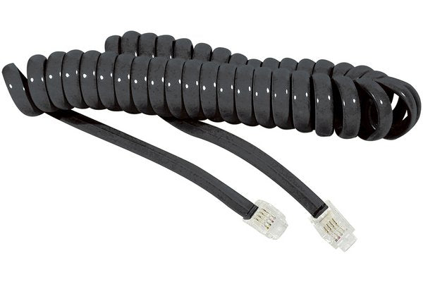 CORDON SPIRALE NOIR 4/4 RJ9 1.80M