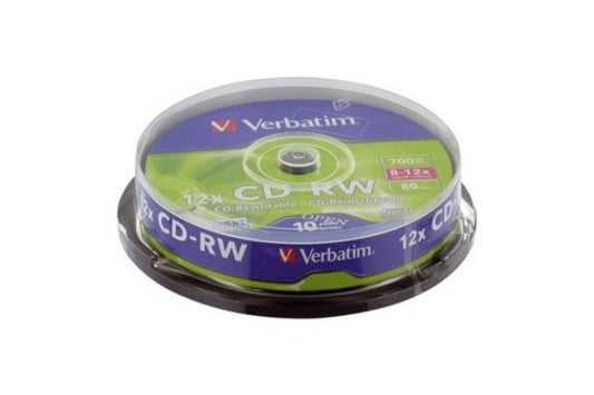 Spindle 10 cd-rw 80  8x-10x (max) 700MO verbatim