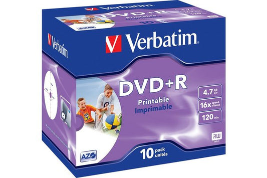 VERBATIM Pack de 10 DVD+R 4.7GB 16x (43508)