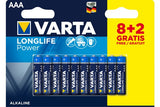 VARTA Piles alcalines LR03 AAA 8 + 2 offertes