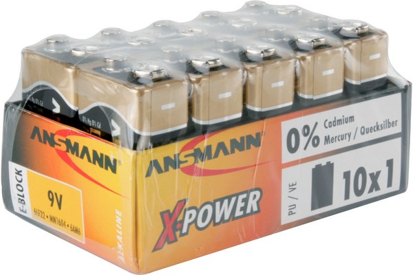 ANSMANN Piles alca indus 5015711 6LR61 colisage de 10