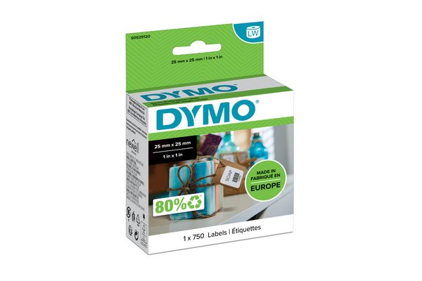 ROULEAU DYMO 750 ETIQUETTES MULTI-USAGE 25x25 PR LABELWRITER