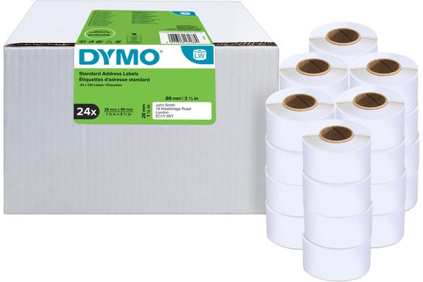 DYMO Labelwriter étiquettes 28x89mm-blanc 24 rouleaux de 130