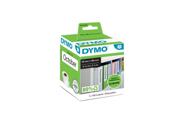 DYMO Rouleau de 110 étiquettes classeur 190 x 59 mm