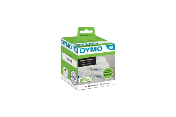 Rouleau dymo 220 etiquettes dossier 50x12MM pour labelwriter