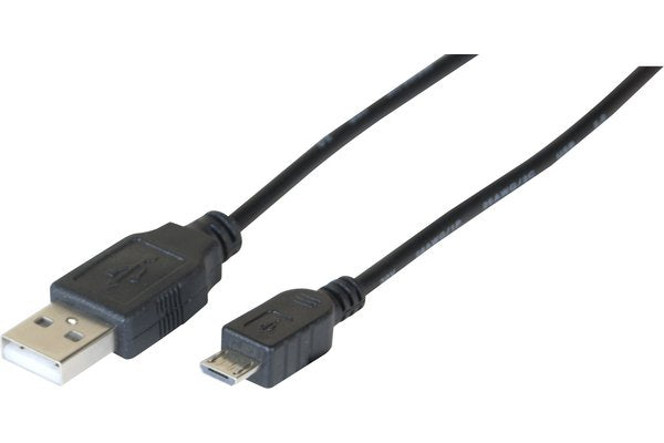 Cordon eco USB 2.0 A / MICRO B noir - 1 m