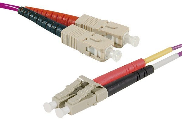 Jarretière duplex HD OM4 SC-UPC/LC-UPC erika - 50 m