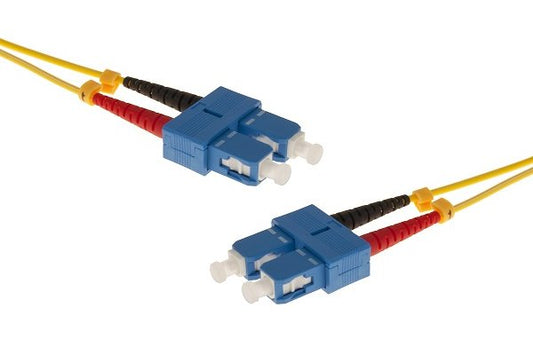 Jarretière optique duplex HD mono OS2 9/125 SC-UPC/SC-UPC jaune - 15 m
