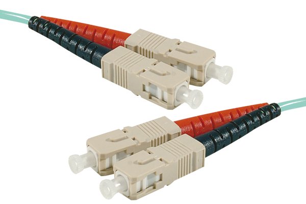 Jarretière duplex HD OM4 SC-UPC/SC-UPC aqua - 15 m