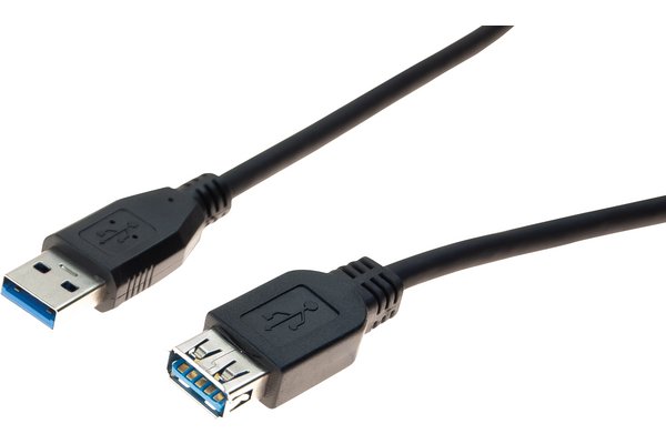 RALLONGE USB 3.0 A / A NOIRE 5,0 M
