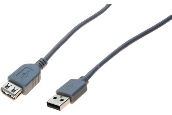 Rallonge USB 2.0 grise - 3,0 M