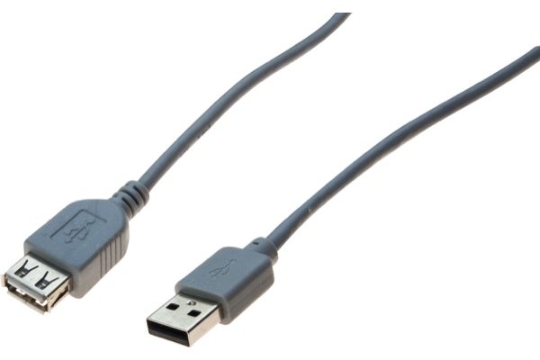 Rallonge USB 2.0 grise - 0,6 m