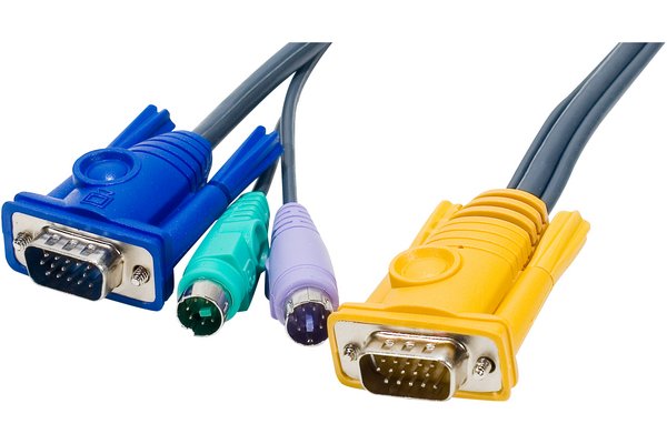 ATEN Câble KVM 6m PS/2 avec SPHD 3 en 1 - 6 m - VGA - Noir - HDB-15 - 2xPS/2 - SPHD-15 - Mâle/Mâle