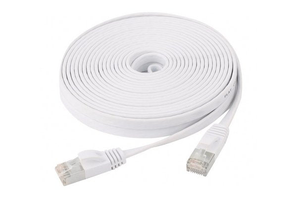 Cordon RJ45 plat catégorie 6 U/FTP snagless blanc - 2 m