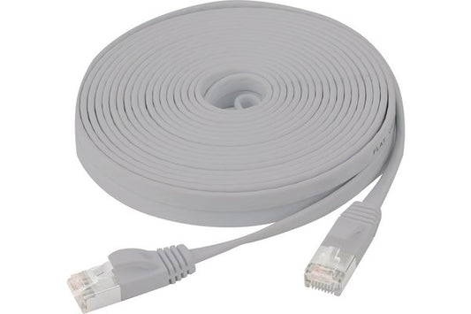 Cordon RJ45 plat catégorie 6 U/FTP snagless gris - 0,5 m
