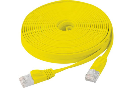 Cordon RJ45 plat catégorie 6 U/FTP snagless jaune - 10 m