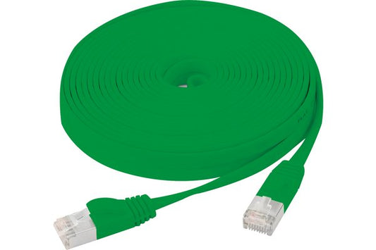 Cordon RJ45 plat catégorie 6 U/FTP snagless vert - 1 m
