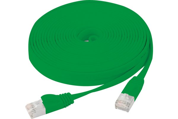 Cordon RJ45 plat catégorie 6 U/FTP snagless vert - 5 m