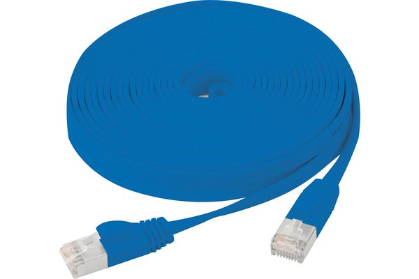 Cordon RJ45 plat catégorie 6 U/FTP snagless bleu - 0,5 m