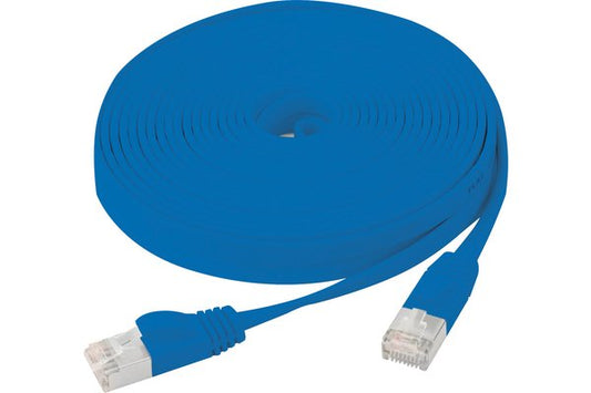 Cordon RJ45 plat catégorie 6 U/FTP snagless bleu - 7,5 m