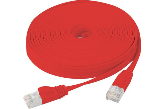 Cordon RJ45 plat catégorie 6 U/FTP snagless rouge - 10 m