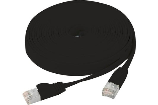Cordon RJ45 plat catégorie 6 U/FTP snagless noir - 5 m