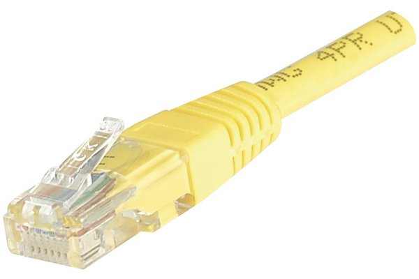 Cordon RJ45 catégorie 6 U/UTP jaune CCA - 0,15 m