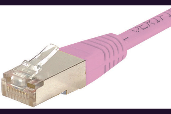 Cordon RJ45 catégorie 6 S/FTP rose - 0,7 m