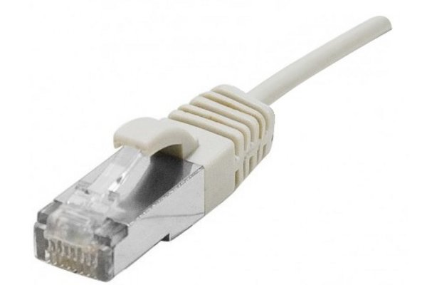 Cordon RJ45 catégorie 6A S/FTP LSOH Ultra Fin gris - 1 m