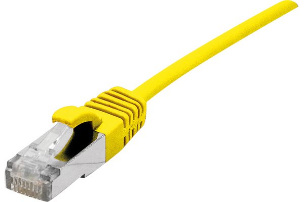 Cordon RJ45 catégorie 6A S/FTP LSOH Ultra Fin jaune - 3 m