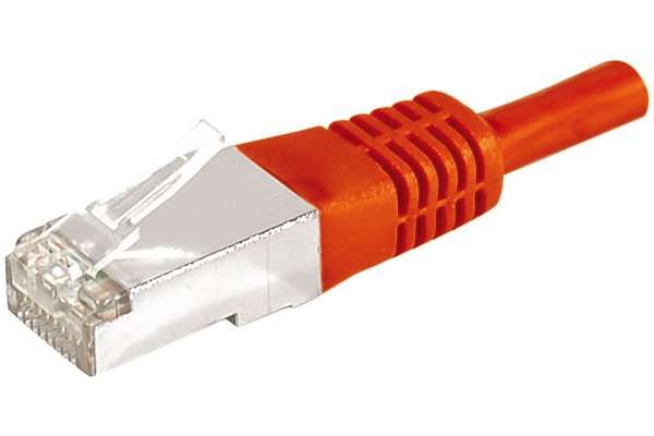Cordon RJ45 catégorie 6A F/UTP rouge - 0,15 m